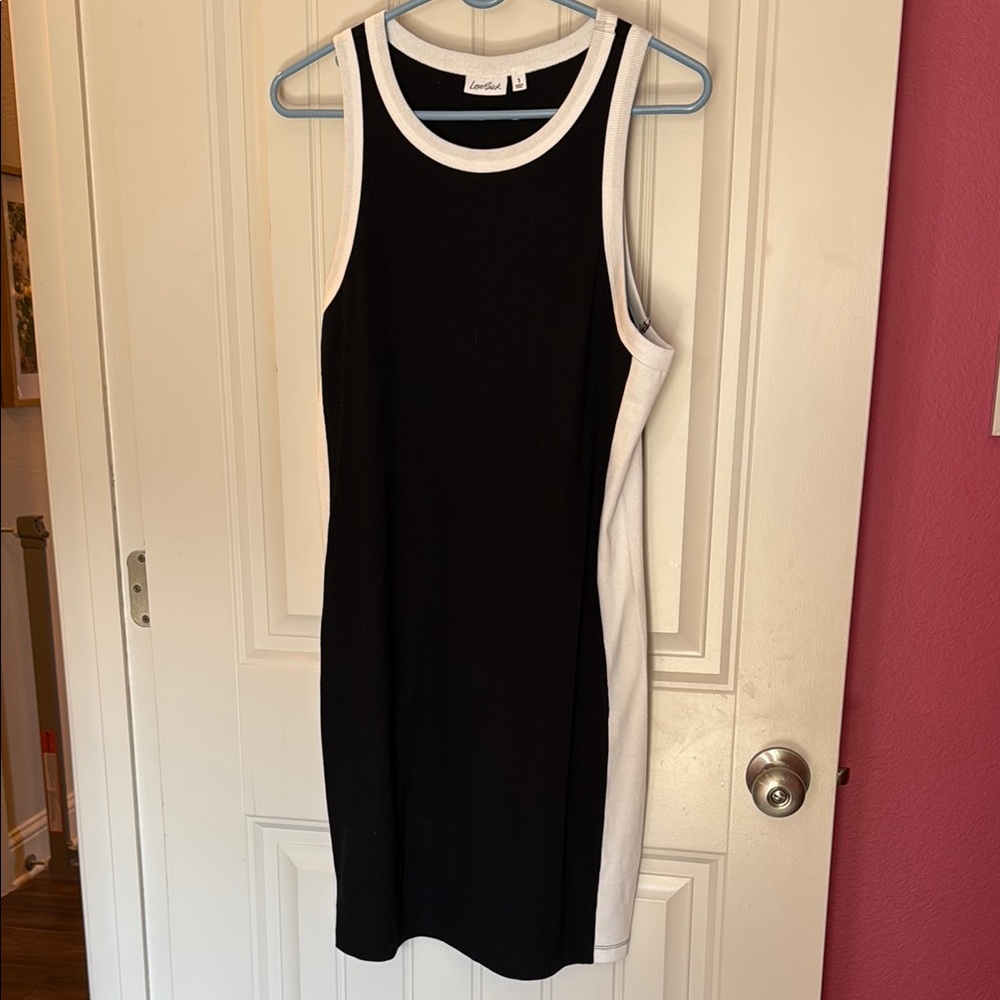 Black and White Contrast Mini Dress